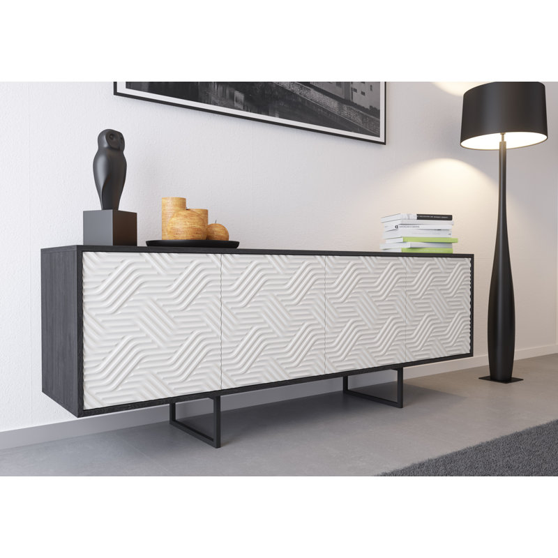 Largo 204cm Sideboard, Black/White