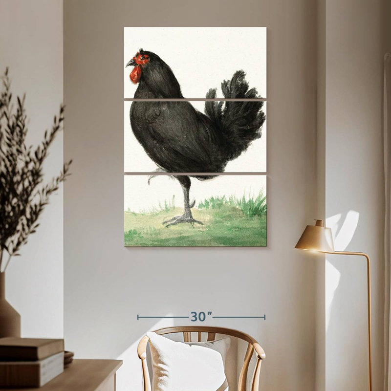 Brampt Standing Black Chicken, 65" H x 42" W