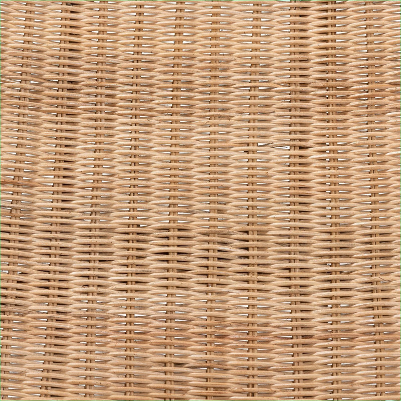 Fauteuil pliable à accoudoirs simples en rotin naturel et brun riche