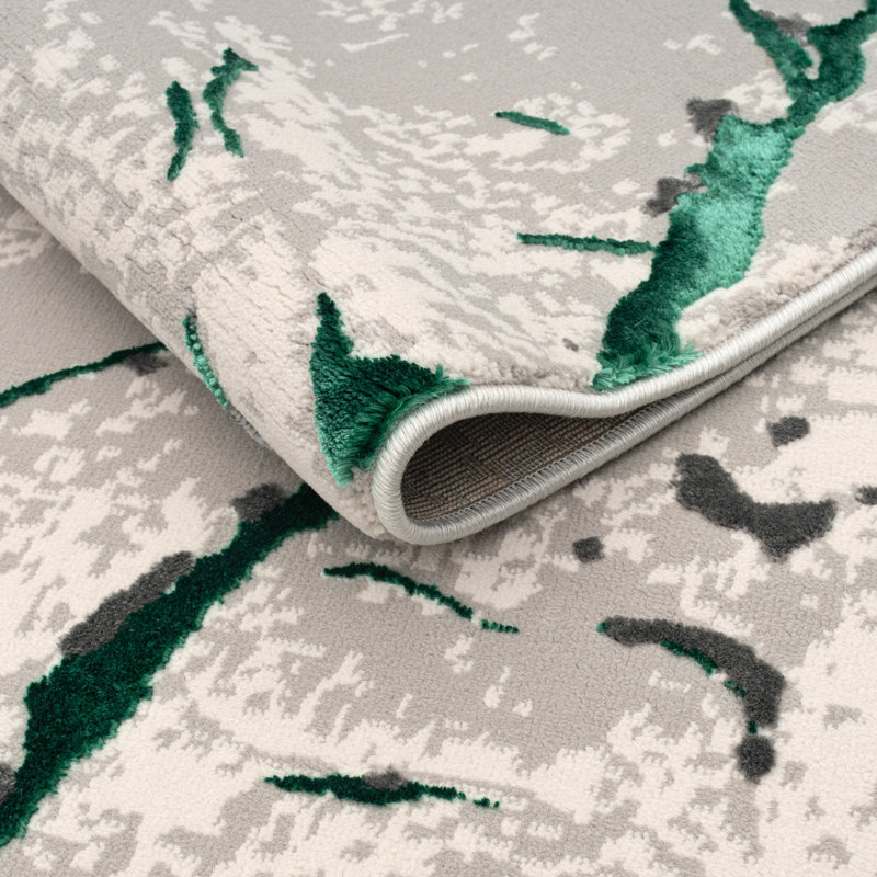 Rectangle Marble Area Rug, Green, Rectangle 200 x 290 cm