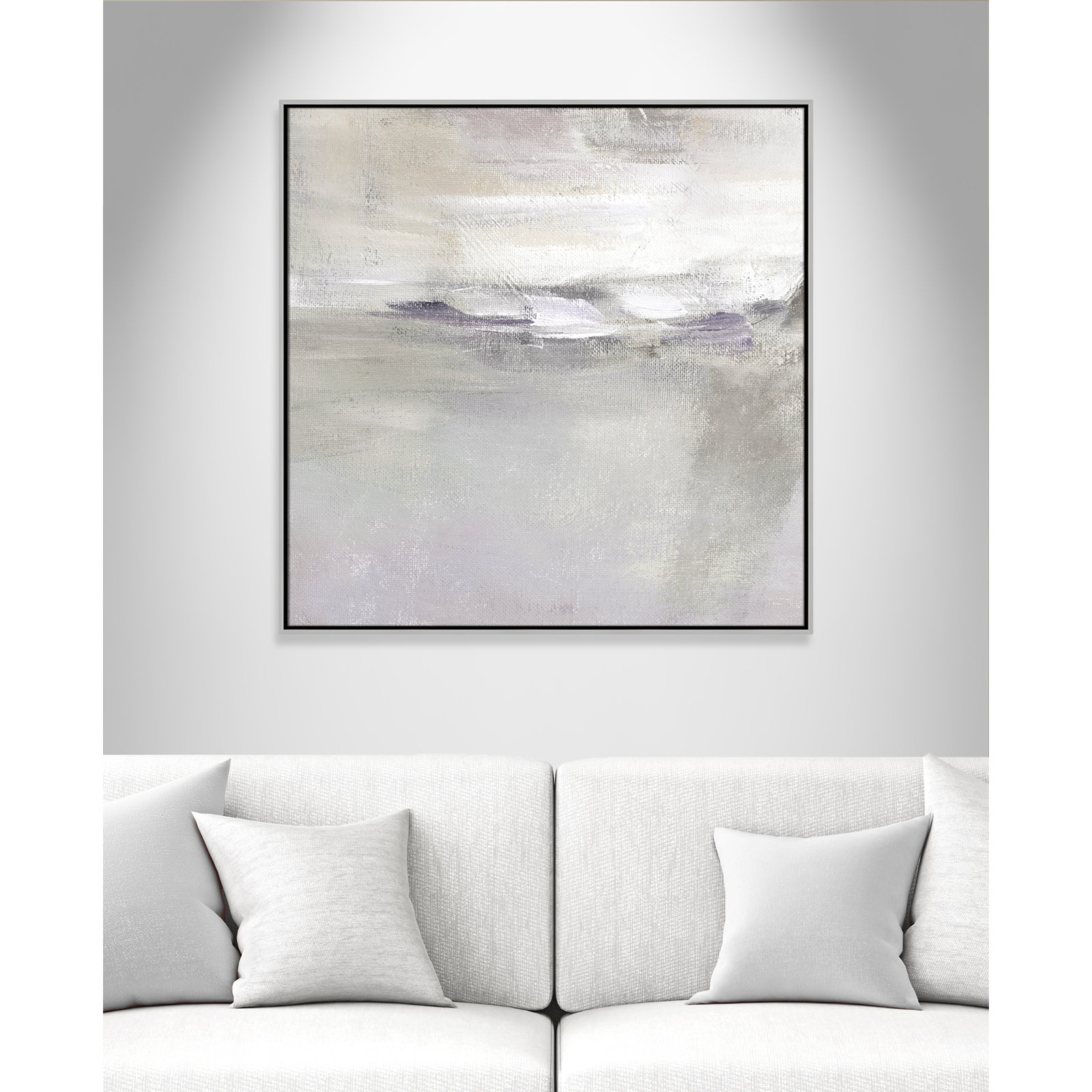 Abbott "Lilac Horizon" Print by Nan, 37.5" H x 37.5" W, Silver Framed