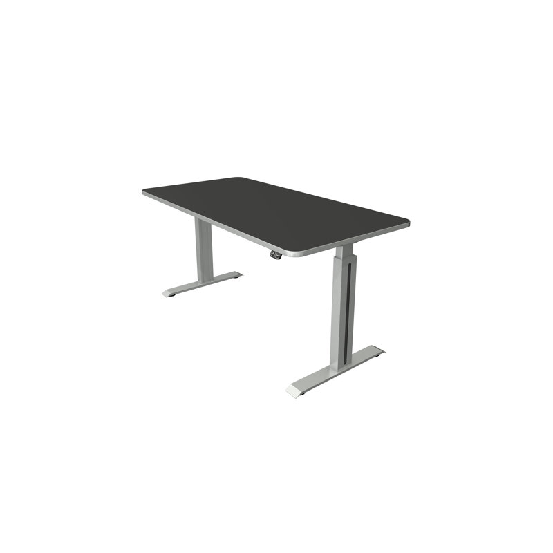 Pixa Adjustable Height Steel Standing Desk, 74-123cm H x 160cm W x 80cm D, Anthracite