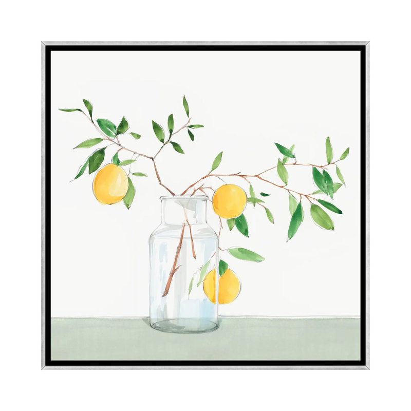 Douce limonade - reproduction d'art murale - toile encadrée, Toile à cadre flottant sans passe-partout, Argent argent