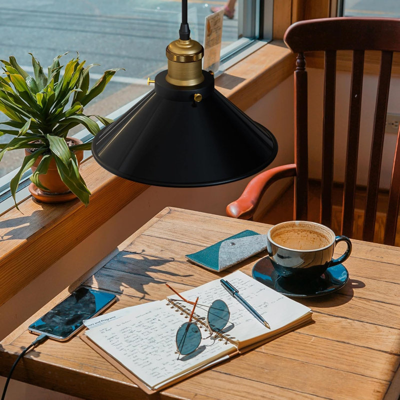 Modern Industrial Cone Pendant Light | Adjustable 1-Light Ceiling Fixture for Kitchen Islands, Dining Areas & Hallways, Yes