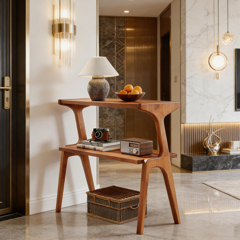 Table d'appoint de conception contemporaine, table de bout à 2 niveaux avec utilisation intelligente de l'espace et fabrication robuste pour les maisons modernes