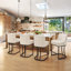 Tabouret de comptoir rembourré H 26 po avec structure en métal-1202033805-1202033792