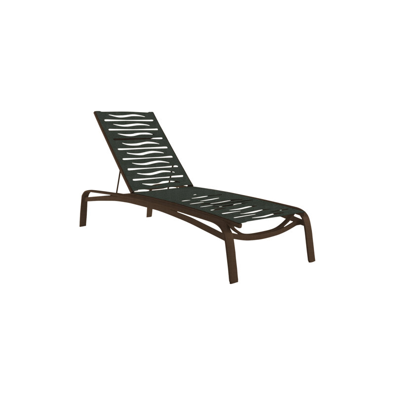 Laguna Beach EZ Span™ Outdoor Rust-Resistant Metal Chaise Lounge, Obsidian, Greco
