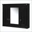 Pharmacie murale 35x28 avec 5 tablettes, porte miroir et tablettes latérales ouvertes - noir-129599148