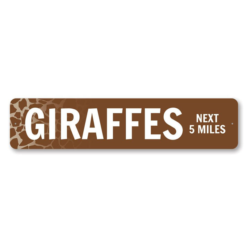 Panneau girafes en aluminium, H 6 po x l 24 po x P 0,06 po