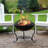 Neppie 18" Round Wood-Burning Black Finish Steel Fire Pit Bowl with Spark Screen