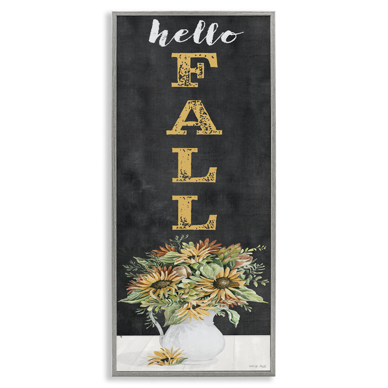 «Hello Fall Sunflower Bouquet Giclee» par Cindy Jacobs, H 30 po x l 13 po, Estampe numérique Farmhouse