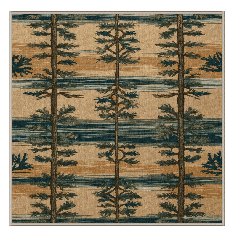 Tapis brun lavable à la machine, Carré 3 pi