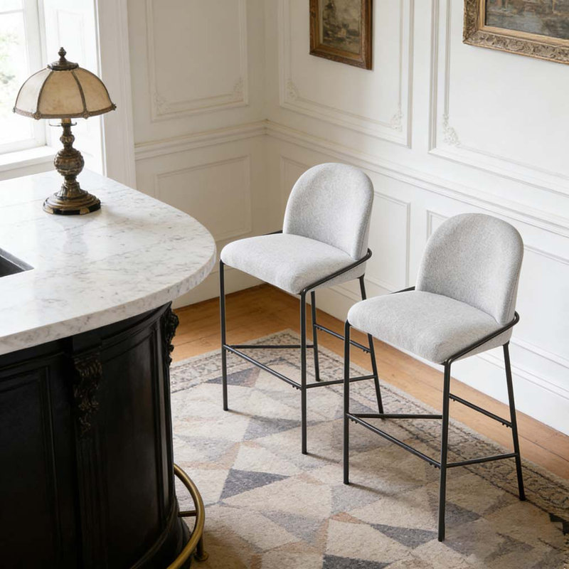 Tabouret de bar intérieur en métal, Gris