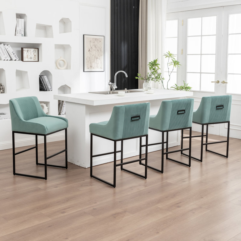 Maghull Upholstered Counter Stool, Green