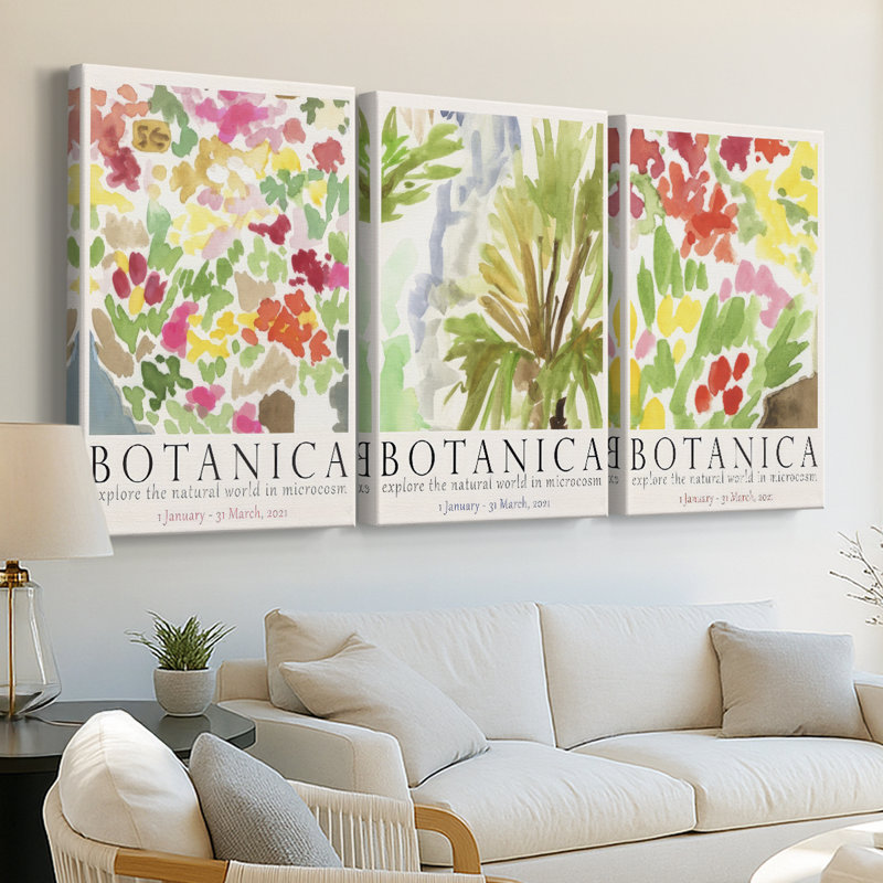 Botanica, affiche d'exposition I - Toile tendue avec châssis - 3 pièces, H 12 po x l 24 po