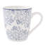 Service de vaisselle en porcelaine à motif floral bleu Lorren Home Trends, blanc, service pour 4, 20 pièces, assiettes, assiettes à salade, bols et tasses allant au micro-ondes et au lave-vaisselle.