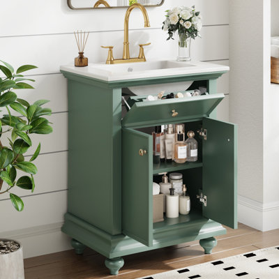 Meuble-lavabo 24 po avec lavabo en céramique Elegance
