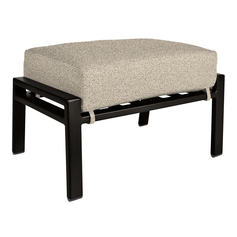 Aris Outdoor Ottoman, Carbon Black, Stitches Slate