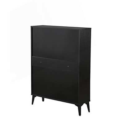 Armoire décorative, armoire à chaussures de grande taille, range-chaussures autoportant avec 2 tiroirs rabattables