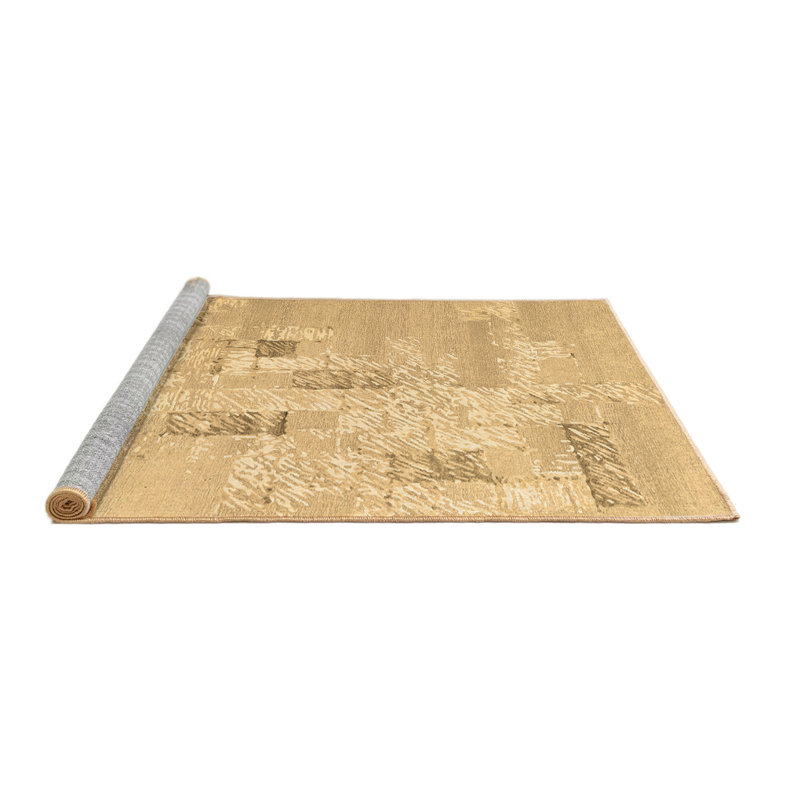 Washable Abstract Indoor Rug, Square 4'