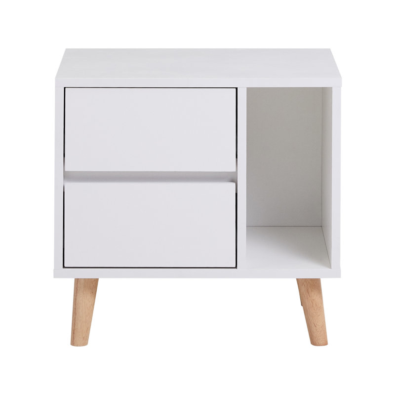 Caelo 45cm W Bedside Table, White