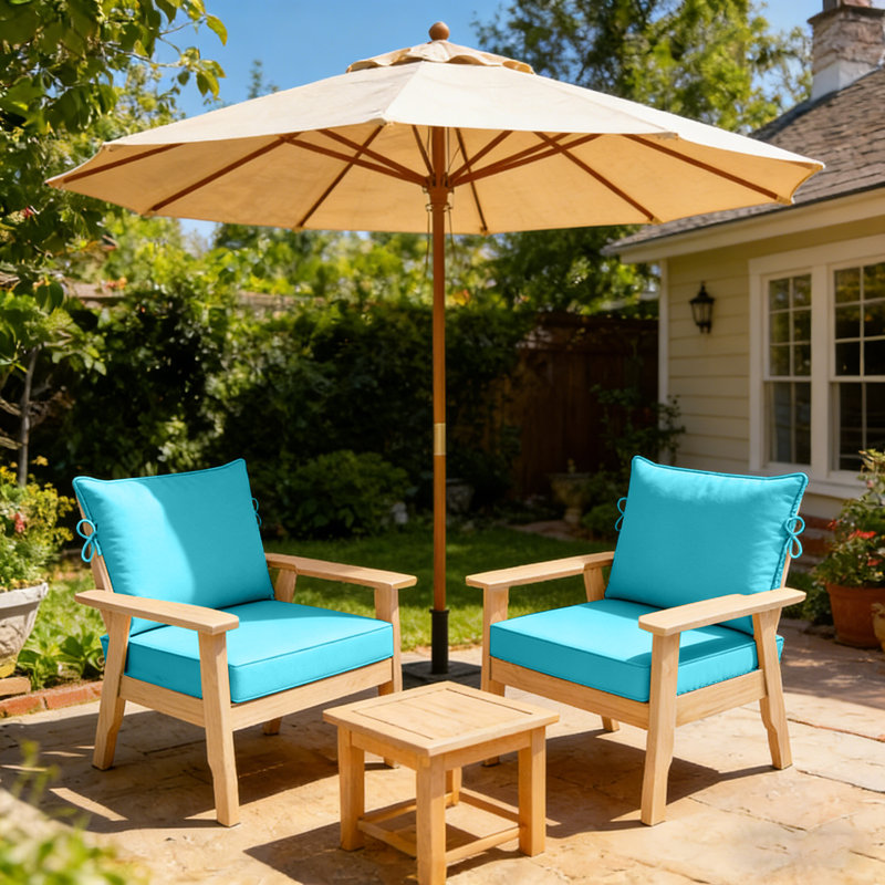 Fade Resistant Outdoor Chair Cushions Set Of 2, Deep Seat Patio Cushions 28.5 X 28.5 With Removable Cover, 28D High Resilience Foam Replacement Outdoor Seat Cushions With For Sofa, Adirondack Chair, Sectional,Lake Blue