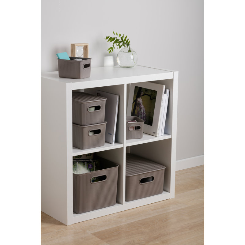 Cube en plastique, Taupe, H 5 po x l 10,5 po x P 7 po