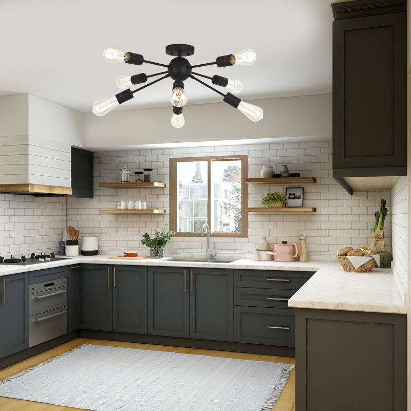 Griffinn Semi Flush Mount, Black
