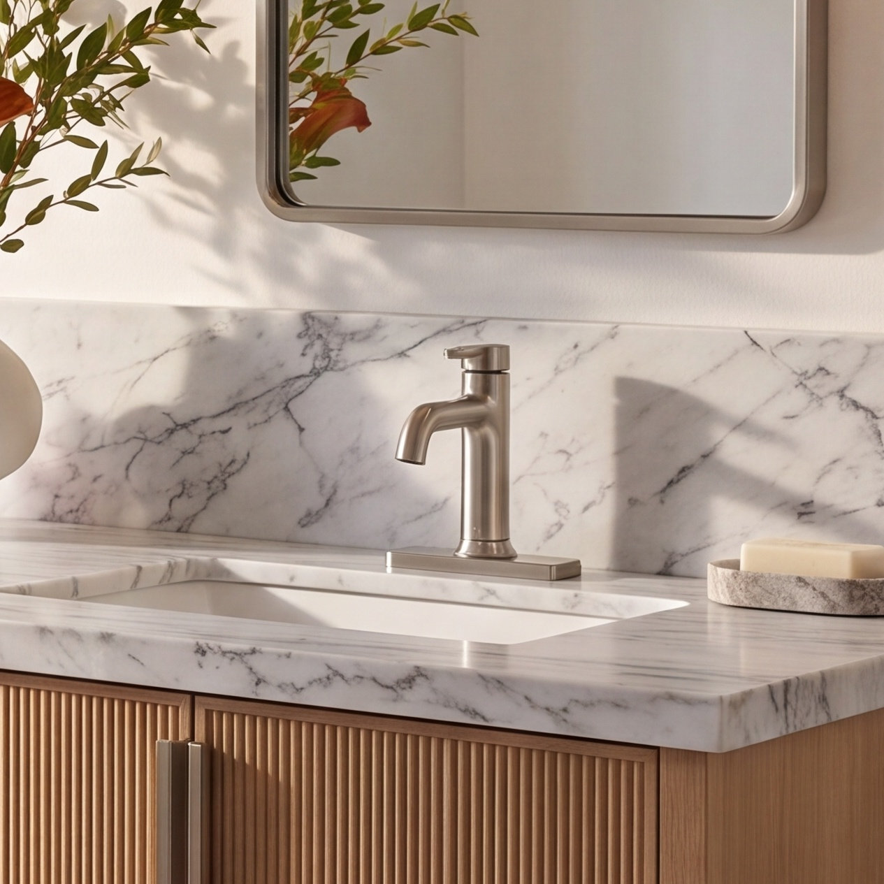 Venza Single-Handle Bathroom Sink Faucet, Vibrant Brushed Nickel