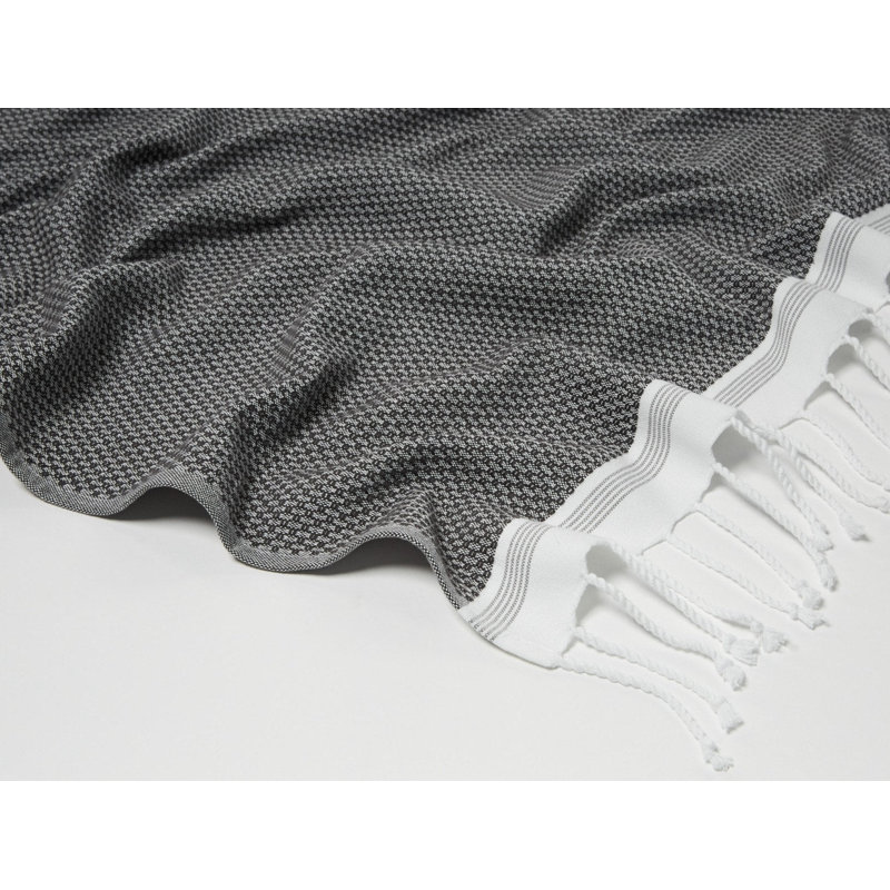 Mediterranean 100% Cotton Lightweight Fingertip Towel, Shadow/Deep Pewter, Fingertip Towel