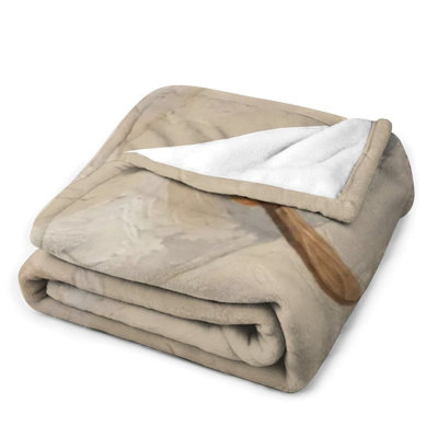 White Duck Spoon Art Luxury Flannel Throw Blanket, Soft Warm Fuzzy Blanket for Living Room Sofa Bed Home Decor