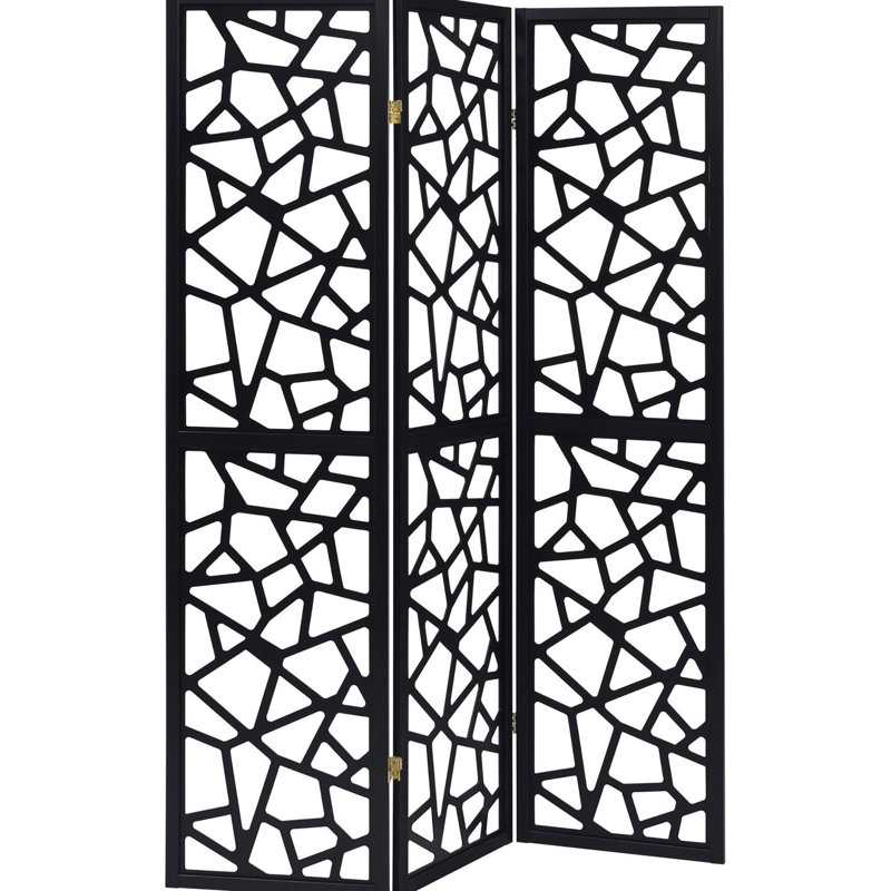 Paravent moderne 3 noir avec motif mosaïque pour les mosaïques intrigantes