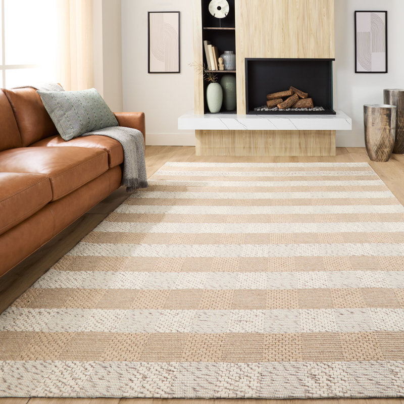 Beige Harloe / orange, Rectangle 9 pi 10 po x 13 pi 2 po