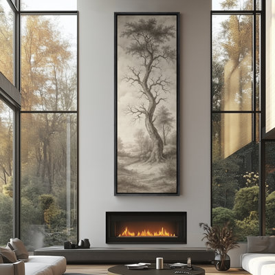 Brown Tone Bare Tree Landscape Art Extra Large Pictures Framed Canvas Print Wall Art