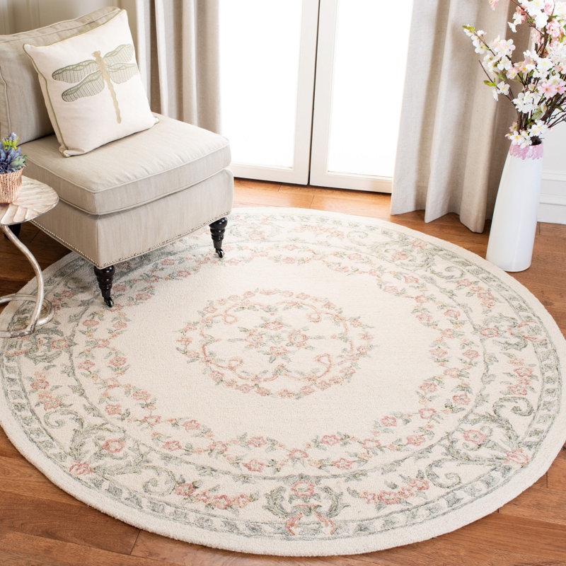 Tapis oriental en laine touffeté à la main Barnsdall, Rond 6 pi