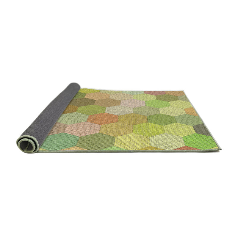 Tapis vert/brun à motifs Brimfield, Rond 4 pi