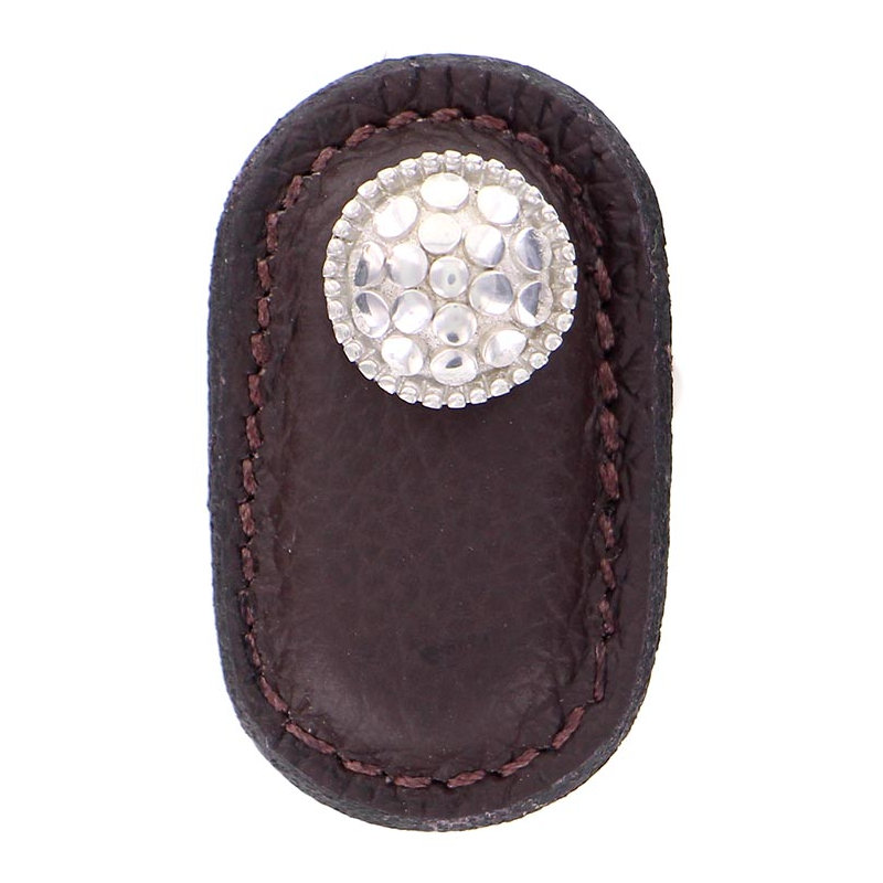 Tiziano Novelty Knob, Polished Silver, Brown