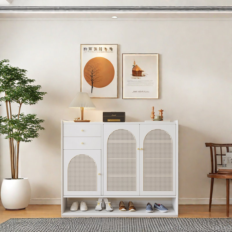 24 Pair Shoe Storage Cabinet, White