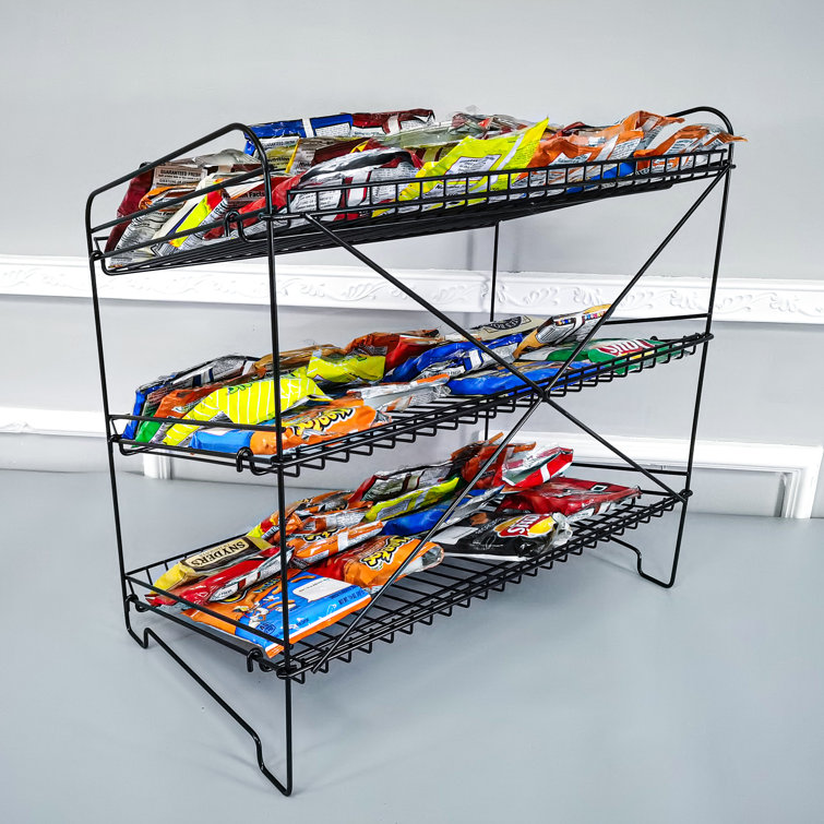 4 Tiers Retail Candy Display Rack Snack Organizer Snack Shelf For  Countertop