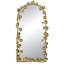 Miroir arqué pleine longueur avec ornements en feuille d'or pour le mur accentué du salon