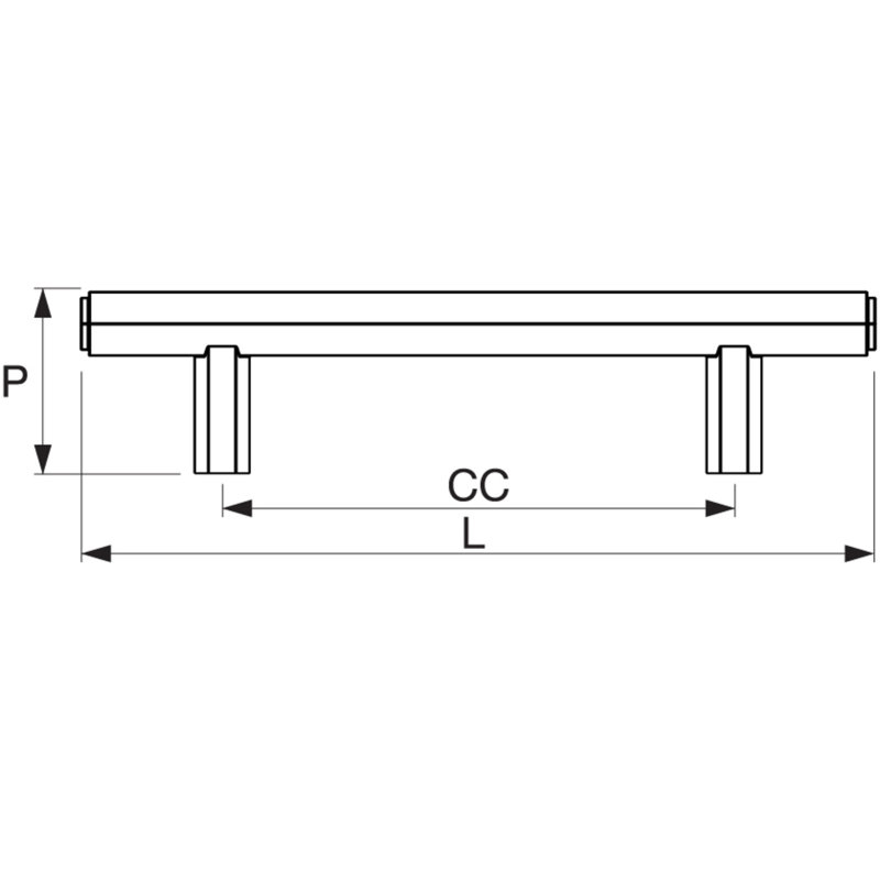 Insignia 3 3/4" Center to Center Bar pull, Satin Brass