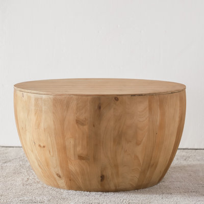 Vintage Style Bucket Shaped Coffee Table,Storage Round Table