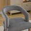 25.79 Inch Wide 1-Seat Modern Open Back Barrel Accent Chair, Neutral Grey Velvet Upholstered