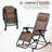 Set of 2 Foldable Zero Gravity Rocking Chairs with Trays