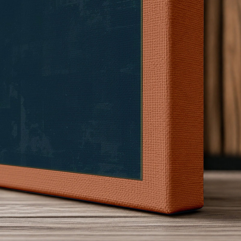 Colour Balance Mid-Century - Wrapped Canvas, 30x20 - 76.2 x 50.8 cm, Terracotta Border