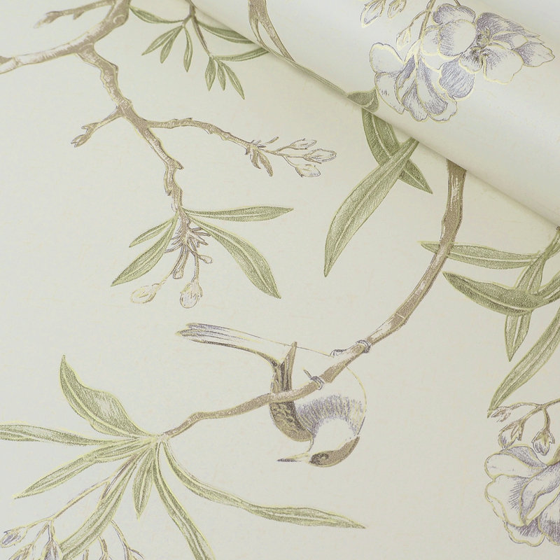 Rouleau de fleurs rétro Oleander, Mauve, L 393,7 po x l 20,87 po