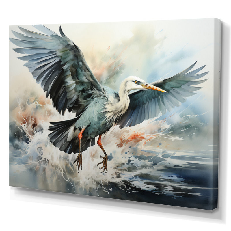«Japon Art Cranes Flight II», reproductions d'art mural japonais, H 30 po x l 40 po x P 1,5 po, Toile tendue