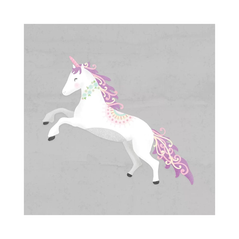 Unicorn Pastel II 1 Piece Wrapped Canvas Wall Art, 45.72 cm H x 45.72 cm W