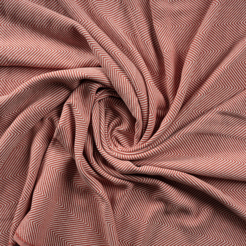 Jeté à chevrons 100% coton Vincenza, Rouge