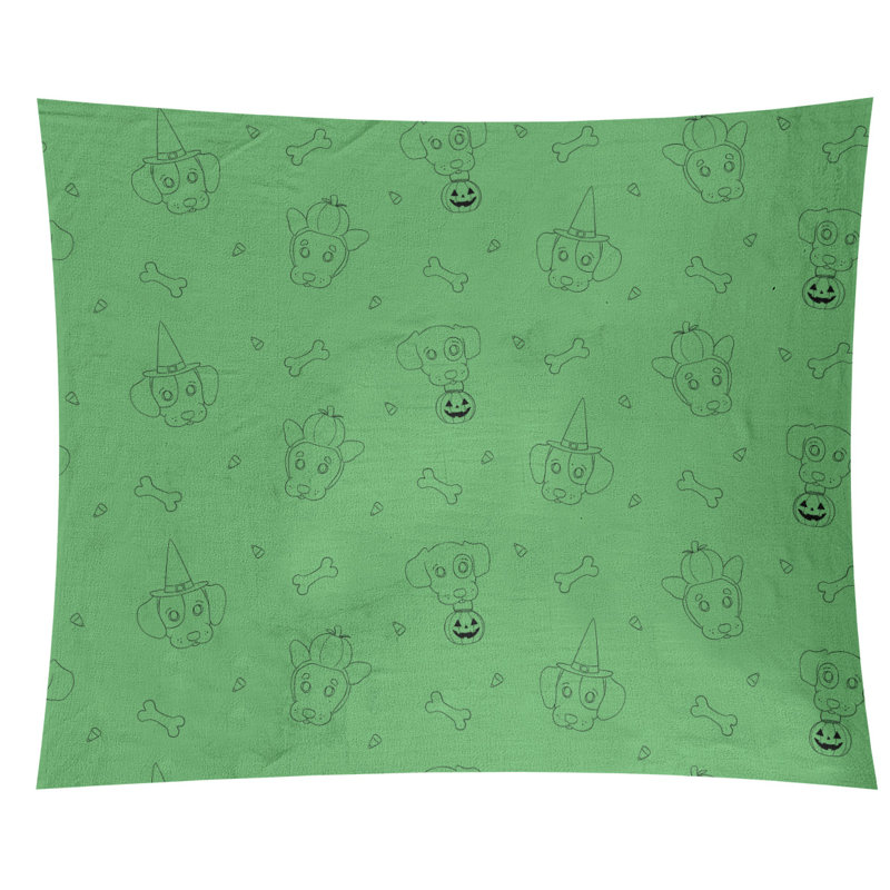 Tapisserie de noël halloween en polyester fêtes, H 88 po x l 104 po, Vert